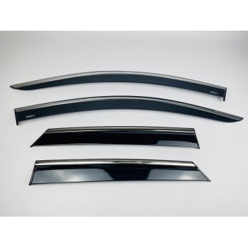 Дефлекторы окон Peugeot 3008 2009-2016 с нерж. хром полоской-2